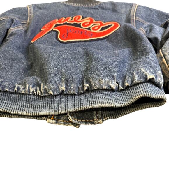 VTG 80's-90's Rare Guess Denim Spell Out Jacket Size Kids XL 6 - 6X/7 flannel - Picture 13 of 16